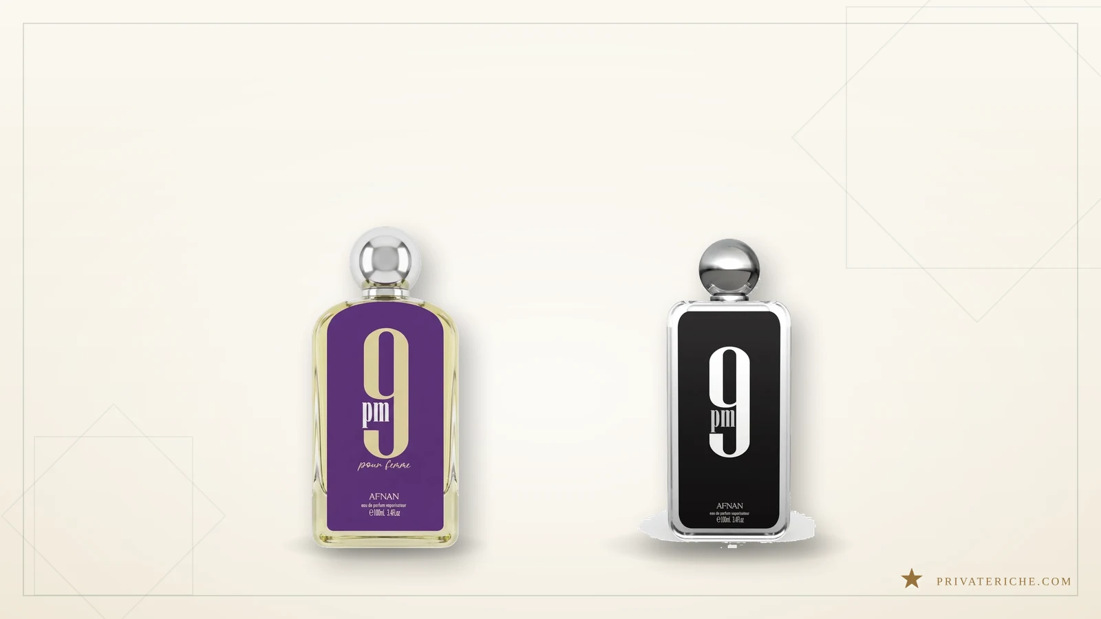 Afnan 9PM Pour Femme y Afnan 9PM, dos de los cinco perfumes de la línea 9PM