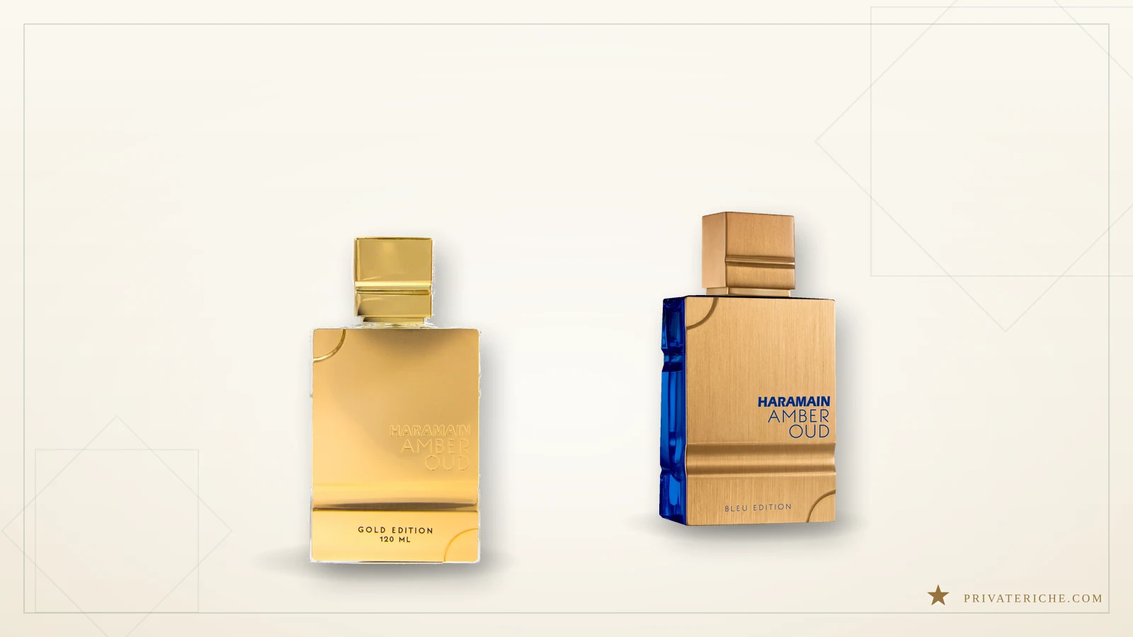 Amber Oud Gold Edition y Amber Oud Bleu Edition de Al Haramain, el dorado dulce original y el cítrico especiado de la línea