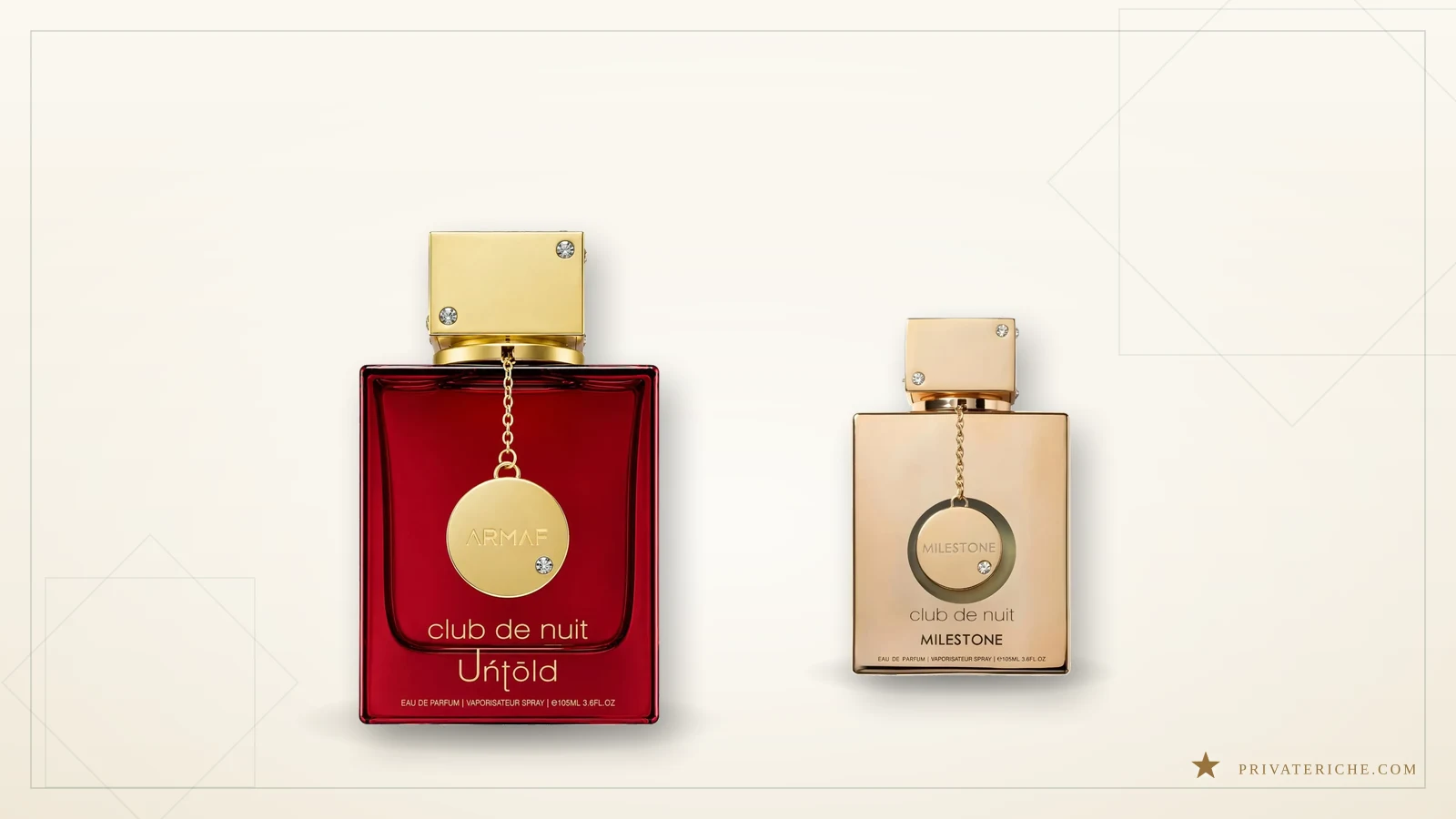 Armaf Club de Nuit Untold y Club de Nuit Milestone, dos de los ocho perfumes de la línea Club de Nuit de Armaf