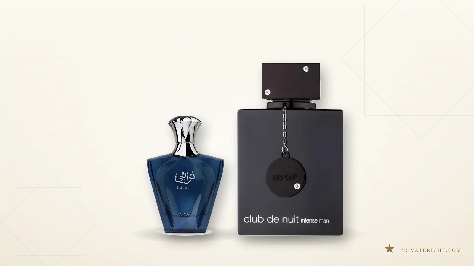 Afnan Turathi Blue y Armaf Club de Nuit Intense Man, dos de los mejores perfumes árabes para hombre en 2026