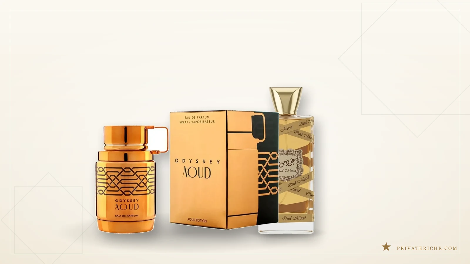 Armaf Odyssey Aoud y Lattafa Oud Mood, dos perfumes árabes de azafrán con oud