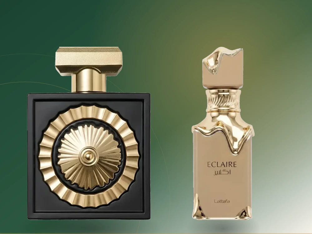 Lattafa Nebras y Lattafa Eclaire, perfumes árabes de vainilla y cacao con ámbar dorado