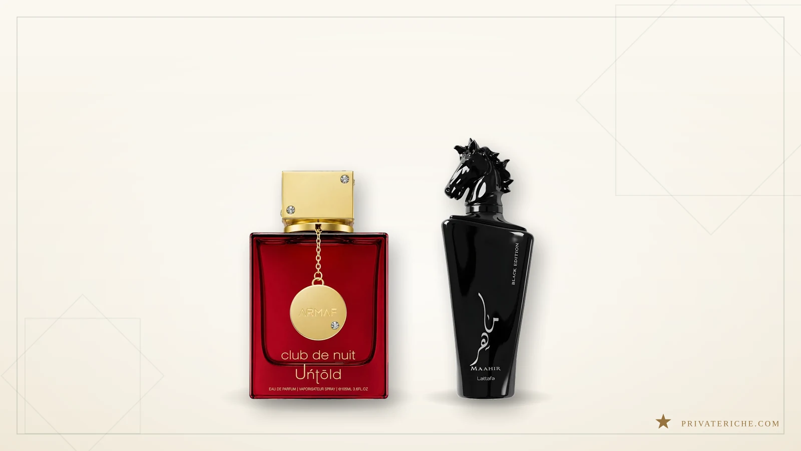 Armaf Club de Nuit Untold y Lattafa Maahir Black, dos perfumes árabes con azafrán, cuero y ámbar gris para una noche de Halloween
