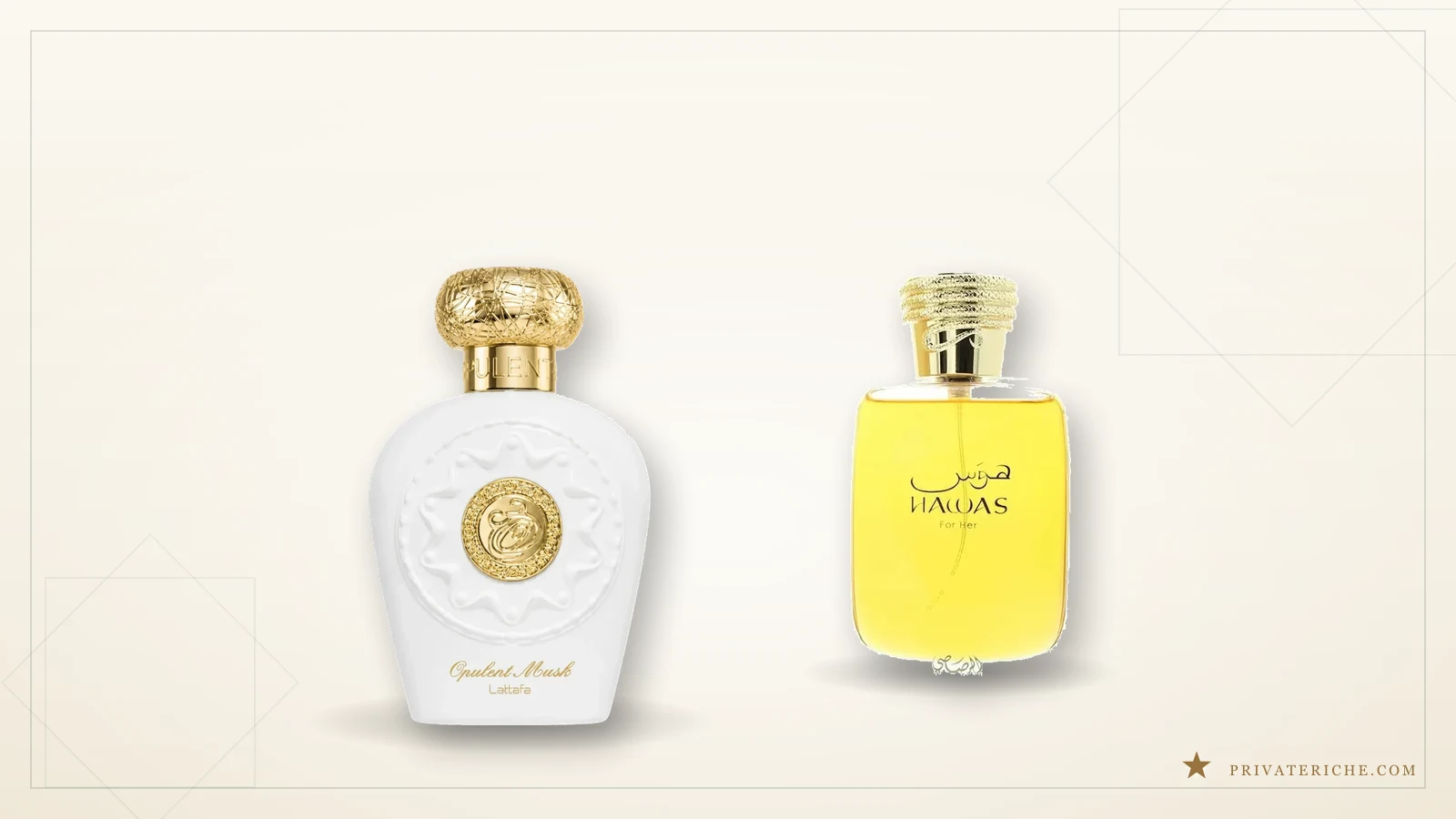 Lattafa Opulent Musk y Rasasi Hawas for Her, dos perfumes árabes de proyección baja recomendados para la oficina