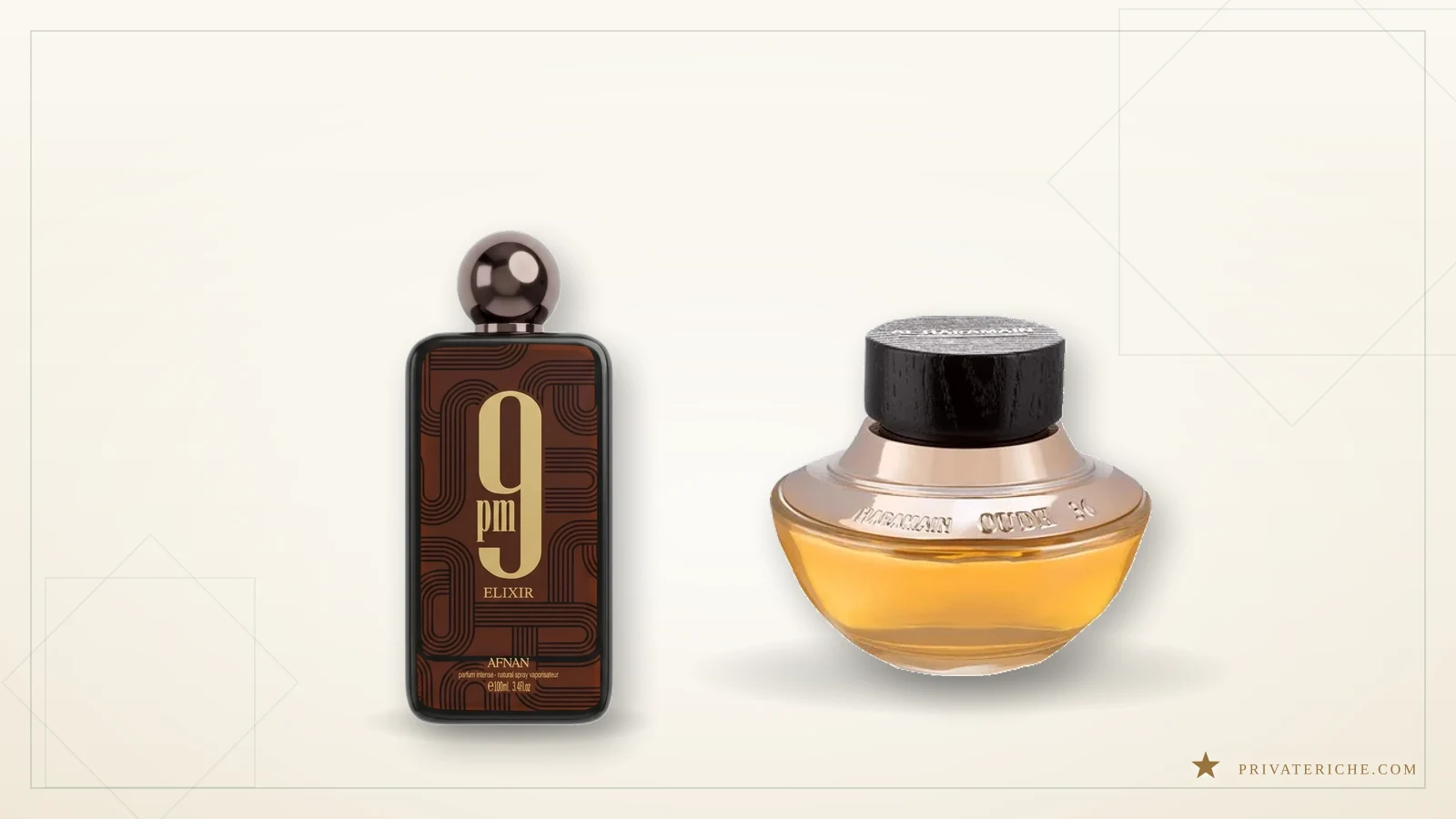 Afnan 9pm Elixir y Al Haramain Oudh 36, dos perfumes árabes con base de cuero y ámbar pensados para durar todo el día