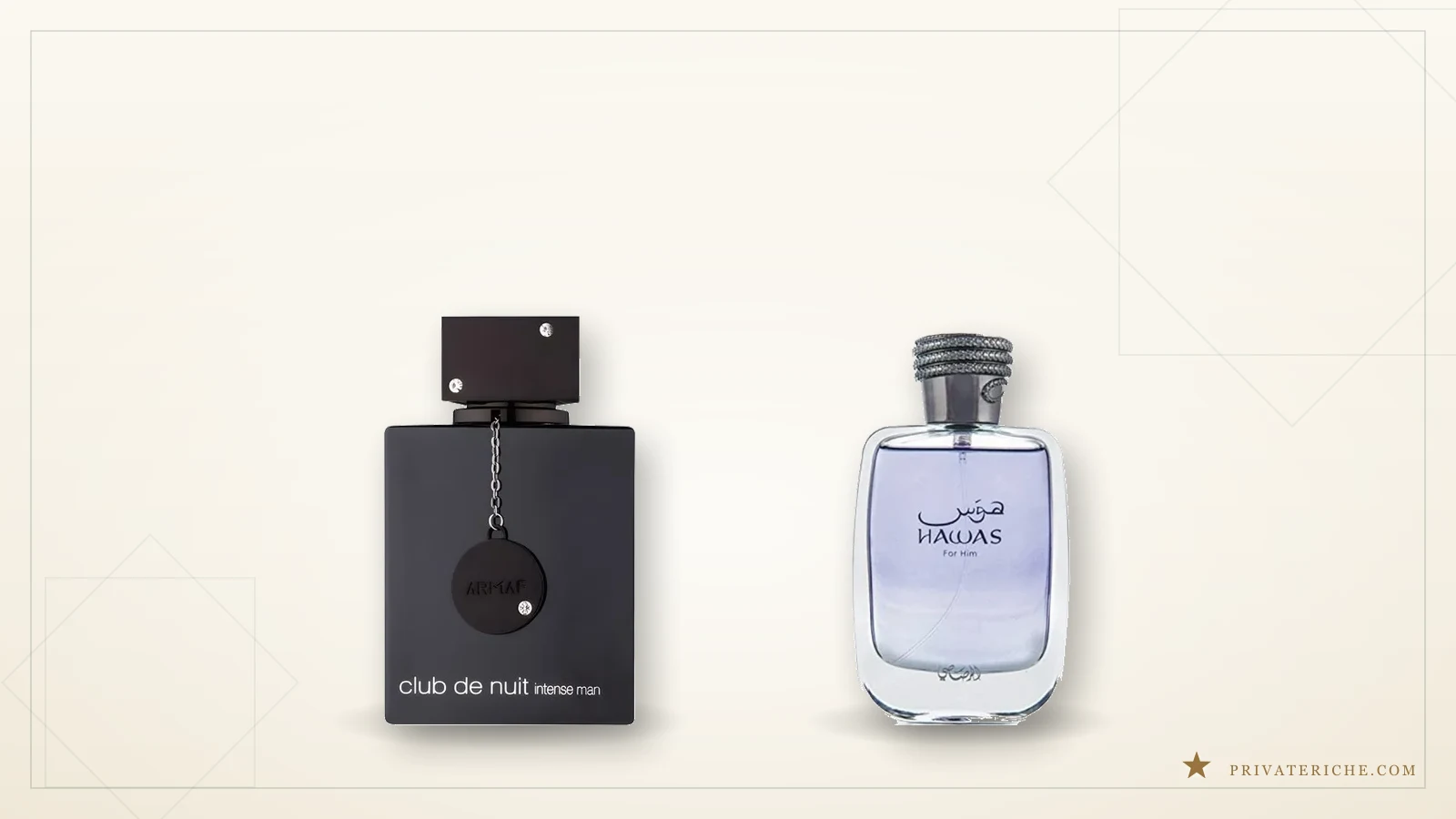 Armaf Club de Nuit Intense Man y Rasasi Hawas, dos perfumes árabes de larga duración con base amaderada y almizclada