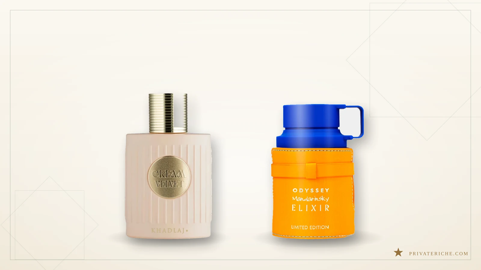 Khadlaj Cream Velvet y Armaf Odyssey Mandarin Sky Elixir, dos perfumes árabes gourmand para regalar en Reyes
