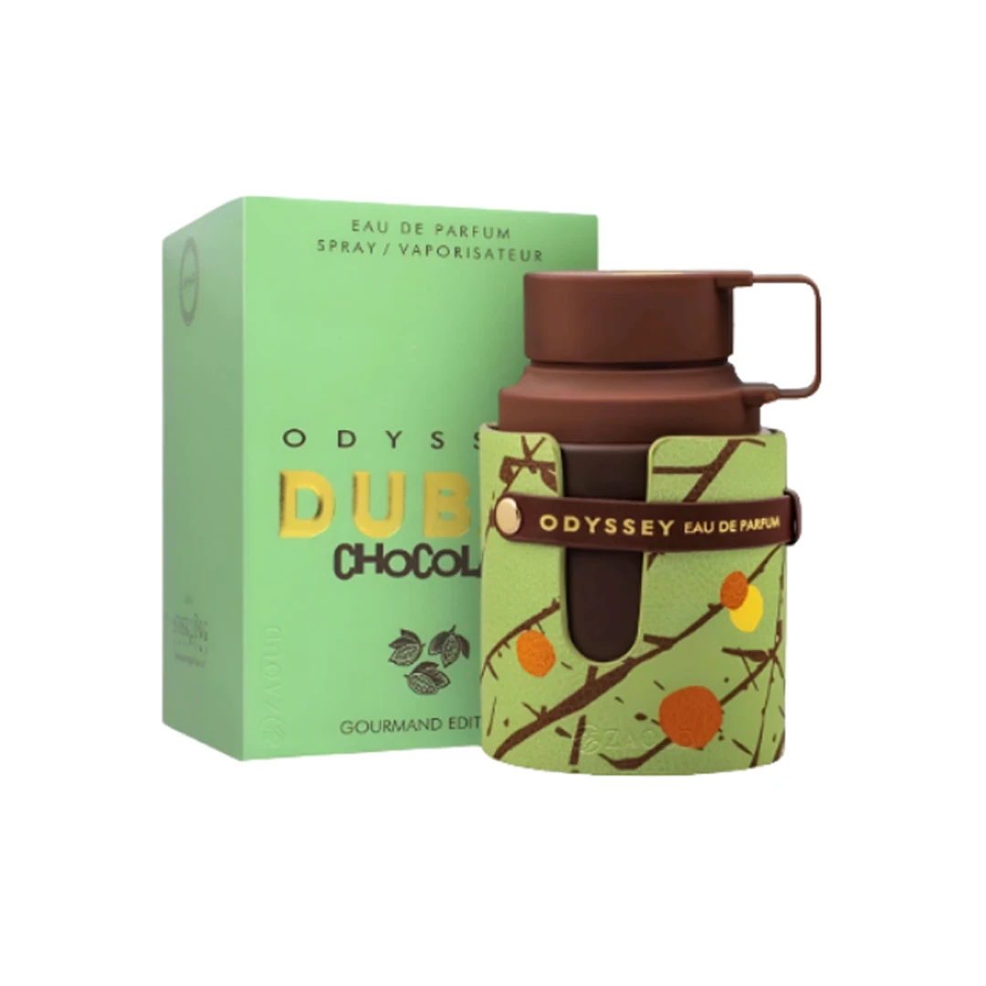 Armaf Odyssey Dubai Chocolat · Eau de Parfum 100 ml · Unisex — frasco junto a su caja