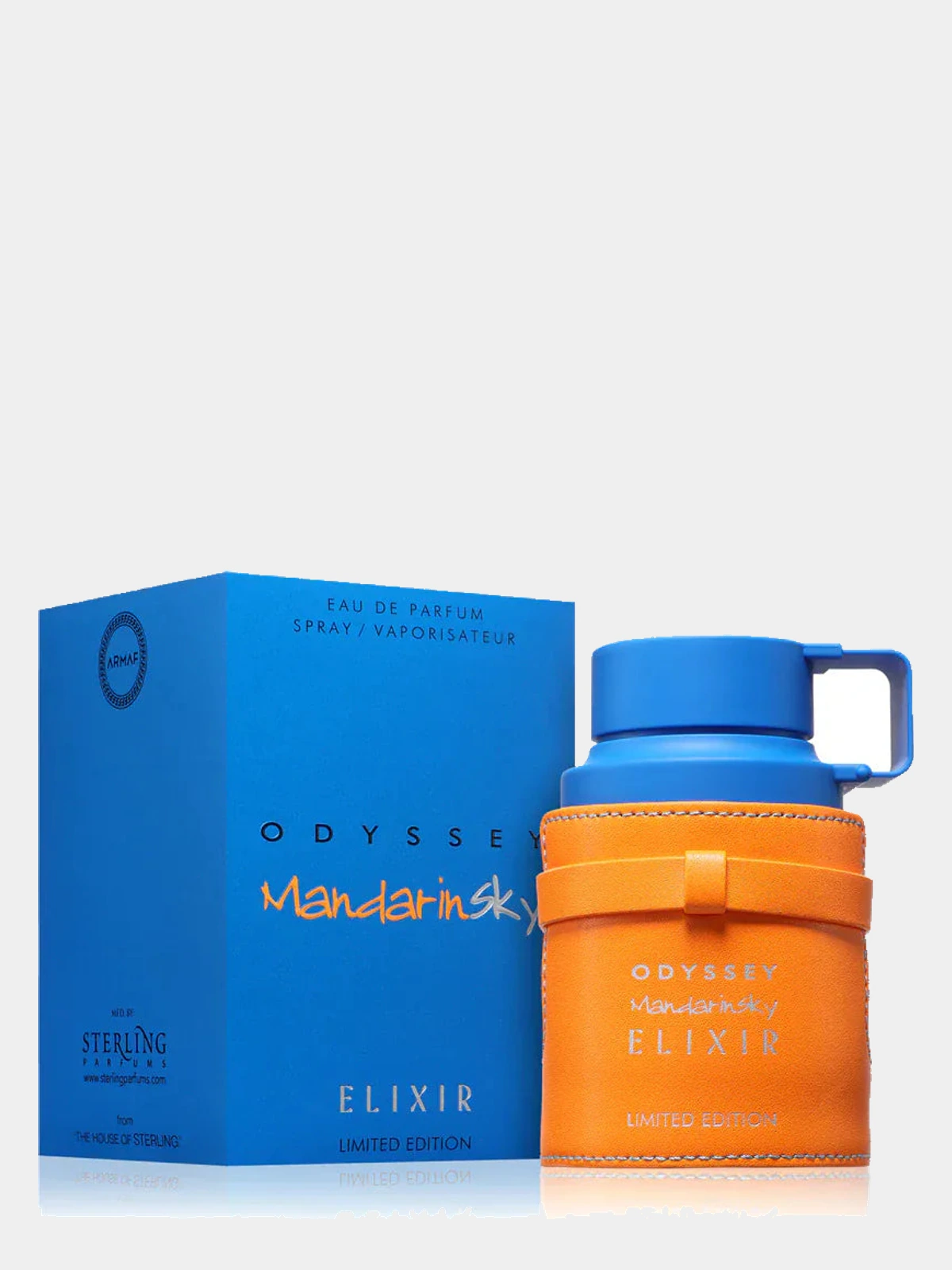 Armaf Odyssey Mandarin Sky Elixir · 100 ml · Unisex — frasco junto a su caja