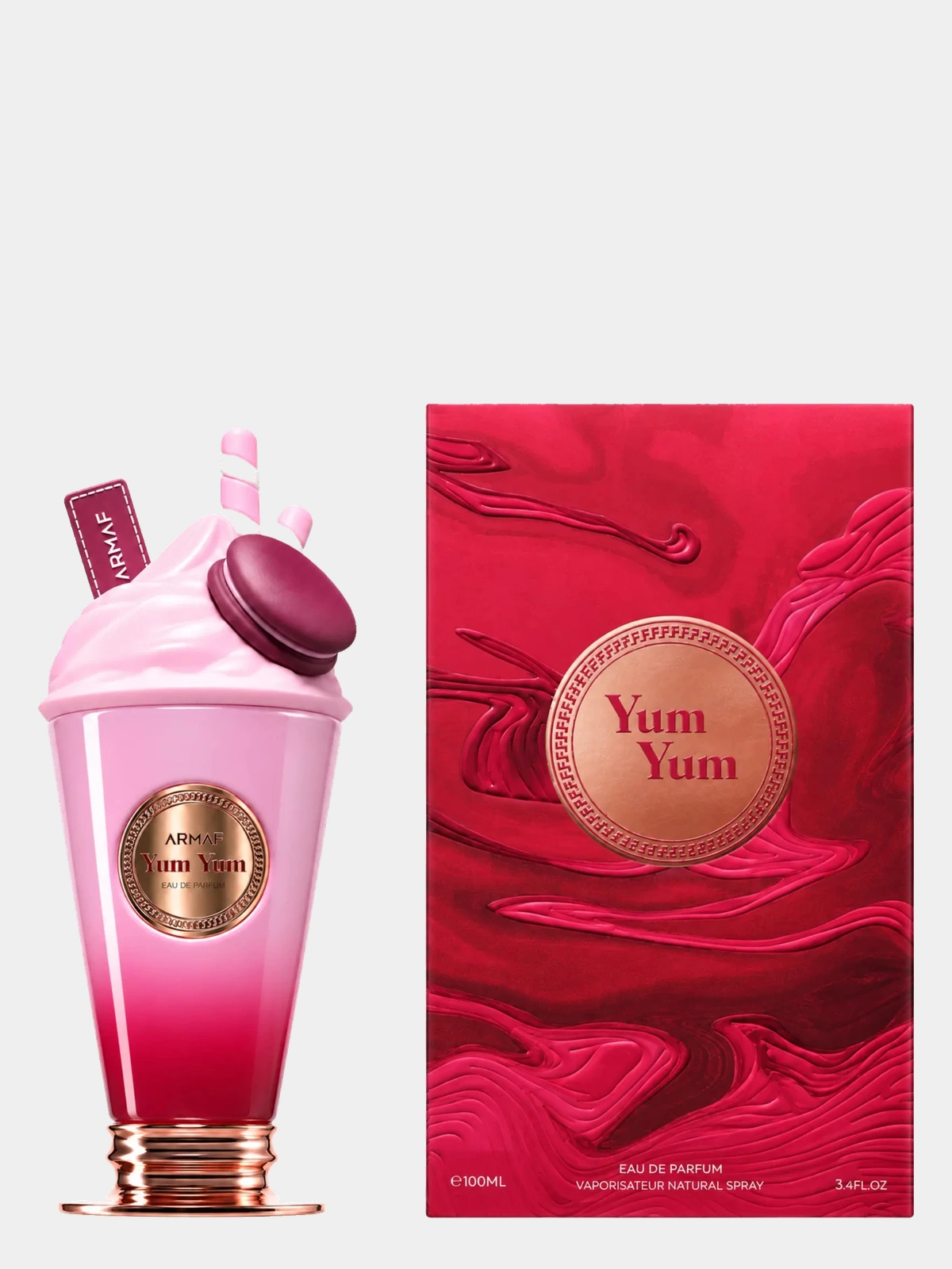 Armaf Yum Yum · Eau de Parfum 100 ml · para Mujer — frasco junto a su caja
