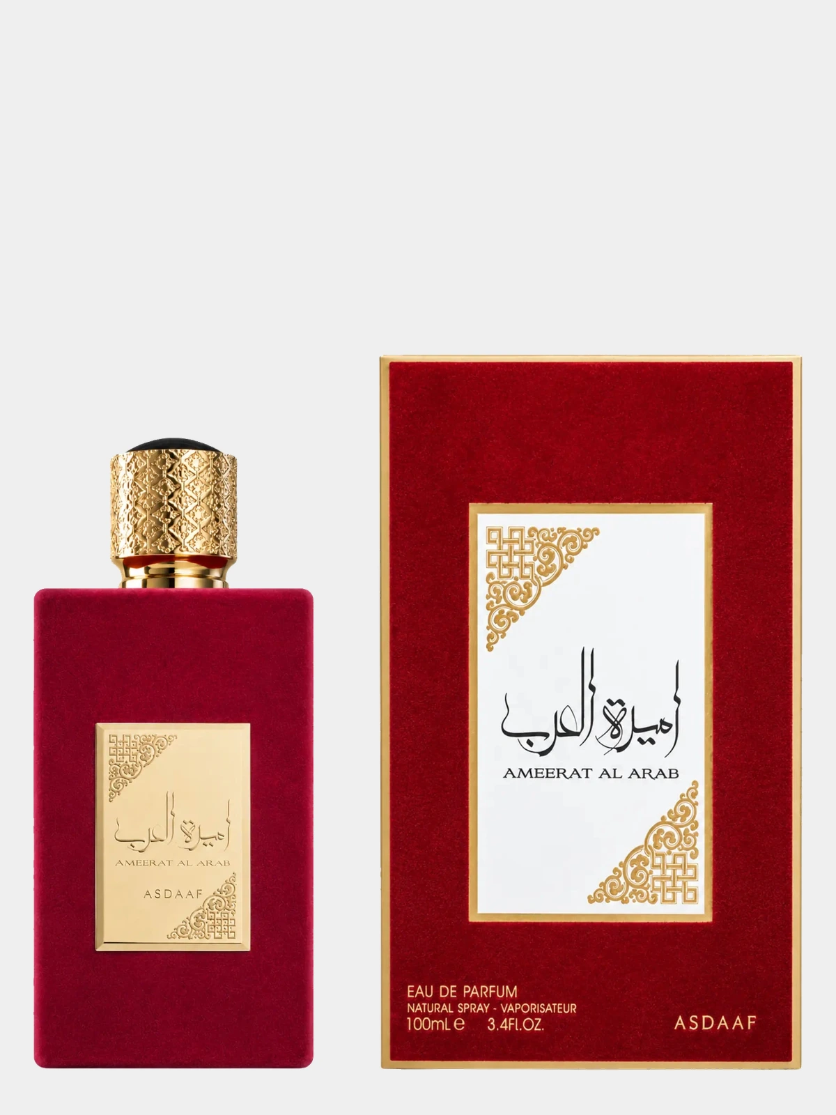 Asdaaf Ameerat Al Arab (Princesa de Arabia) · 100 ml · para Mujer — frasco junto a su caja