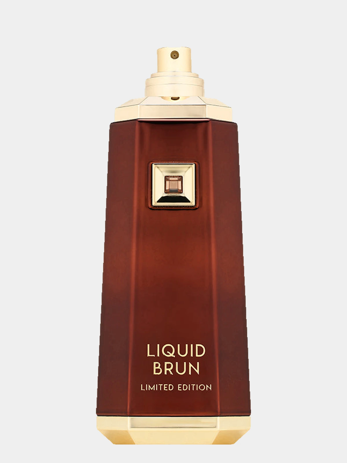 French Avenue Liquid Brun Limited Edition · Extrait de Parfum 150 ml · Unisex — el frasco sin el tapón, con el vaporizador a la vista