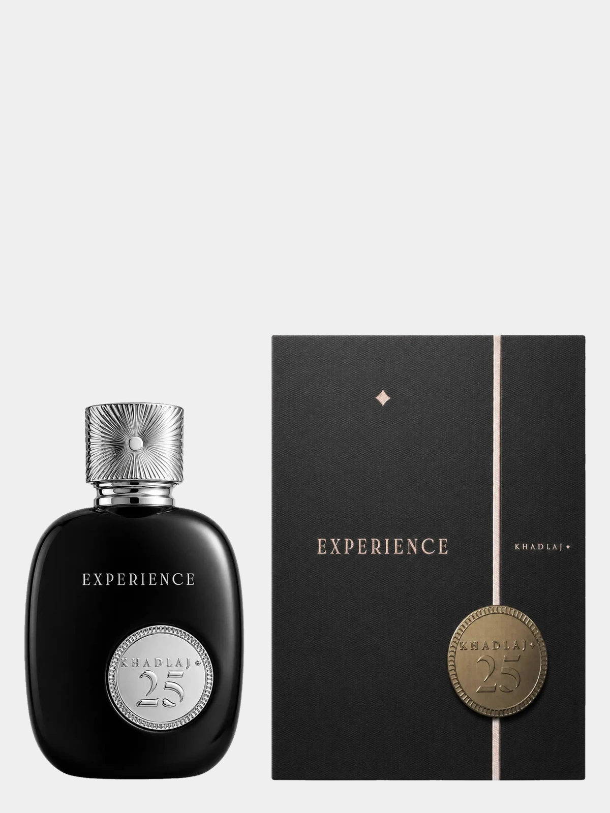 Khadlaj 25 Experience · Eau de Parfum 100 ml · Unisex — frasco junto a su caja