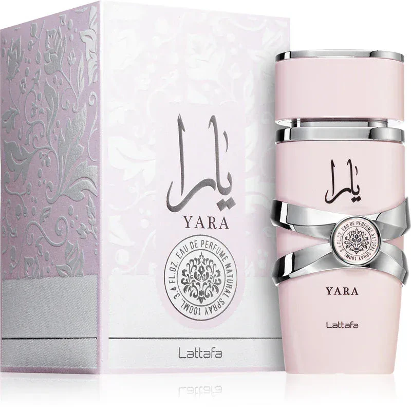 Lattafa Yara · Eau de Parfum 100 ml · para Mujer — el frasco fotografiado en una escena de ambiente