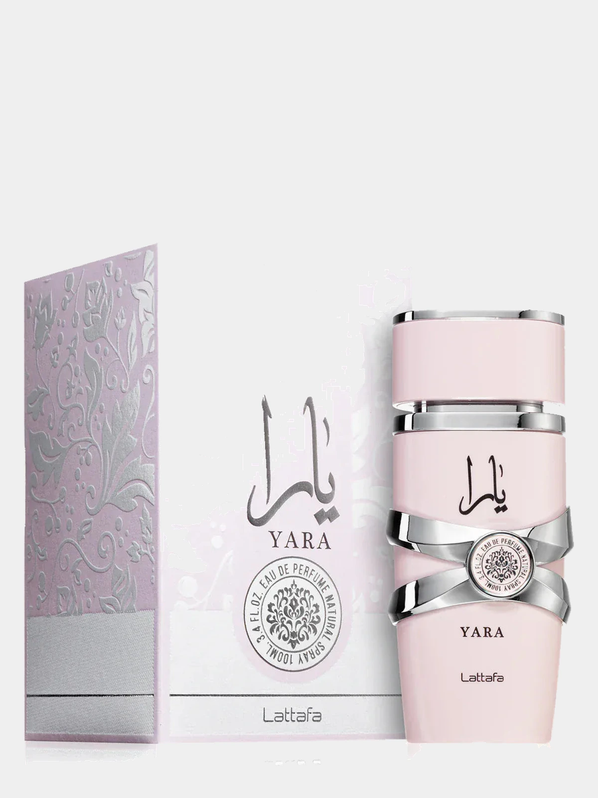 Lattafa Yara · Eau de Parfum 100 ml · para Mujer — frasco junto a su caja