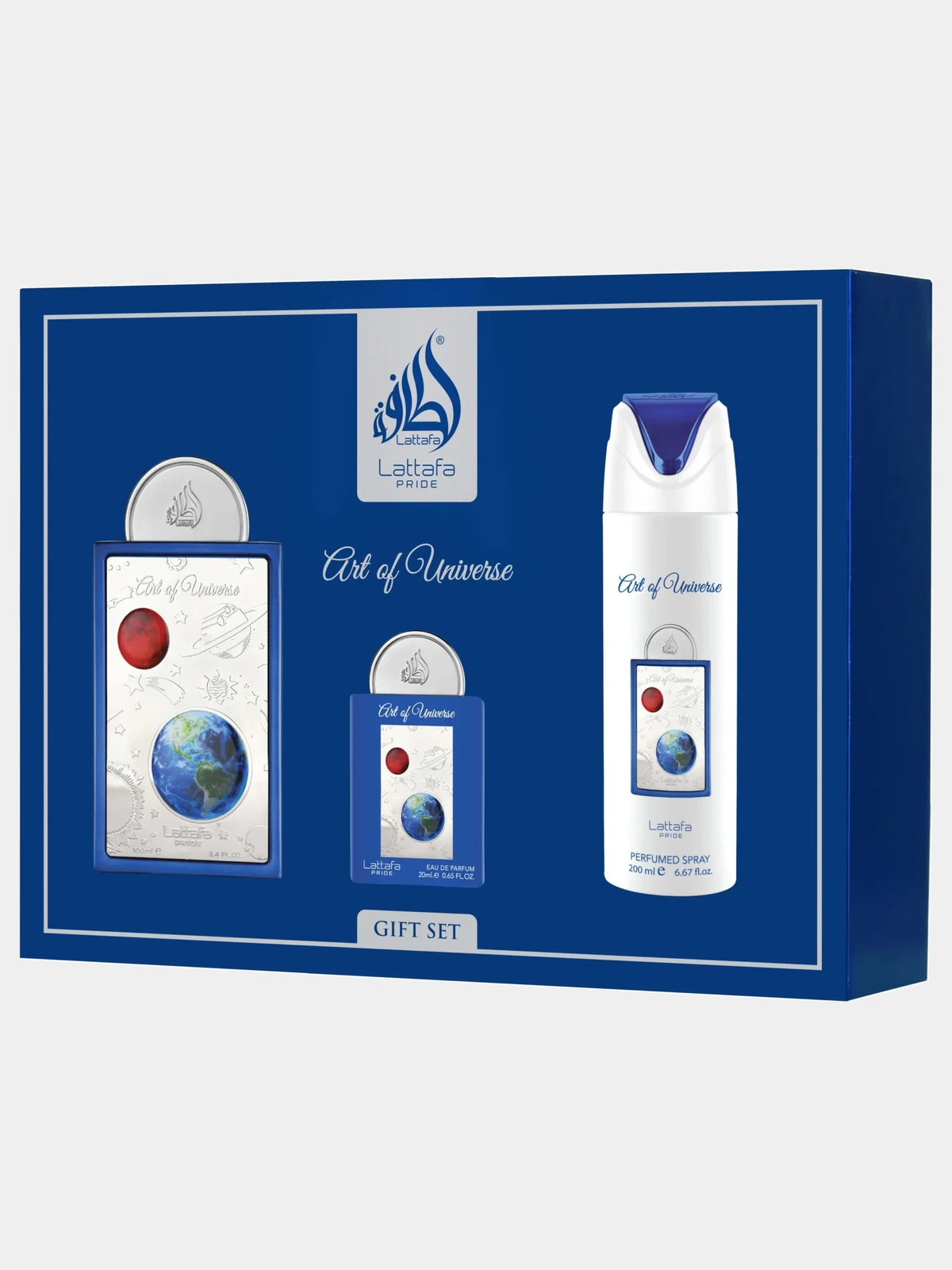 Lattafa Art of Universe · Pack Perfume + Desodorante