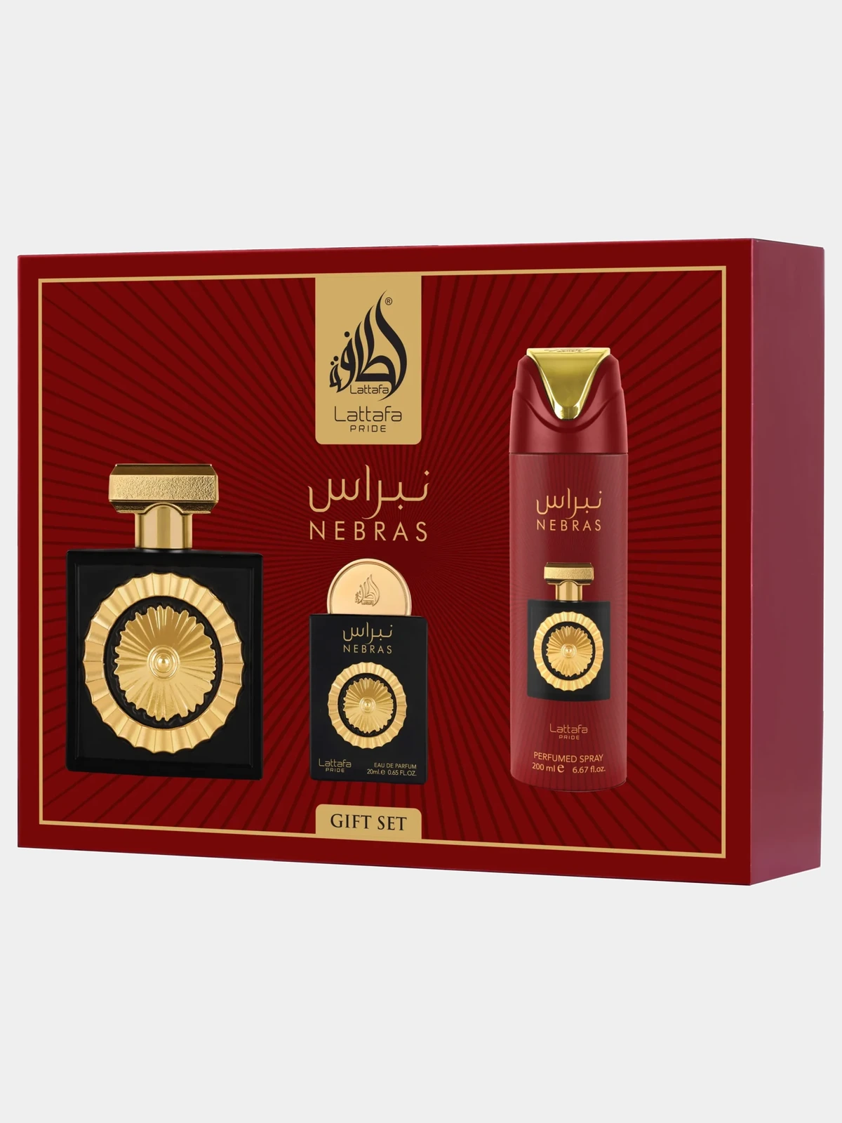 Lattafa Nebras · Pack Perfume + Desodorante
